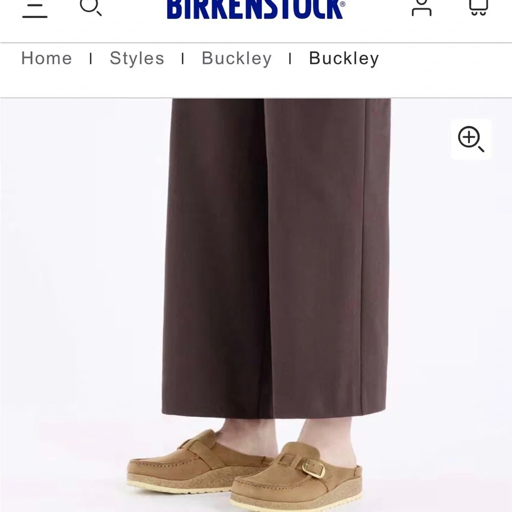 Brown Suede Slip-On Clogs with Buckle - Picture 2 of 9